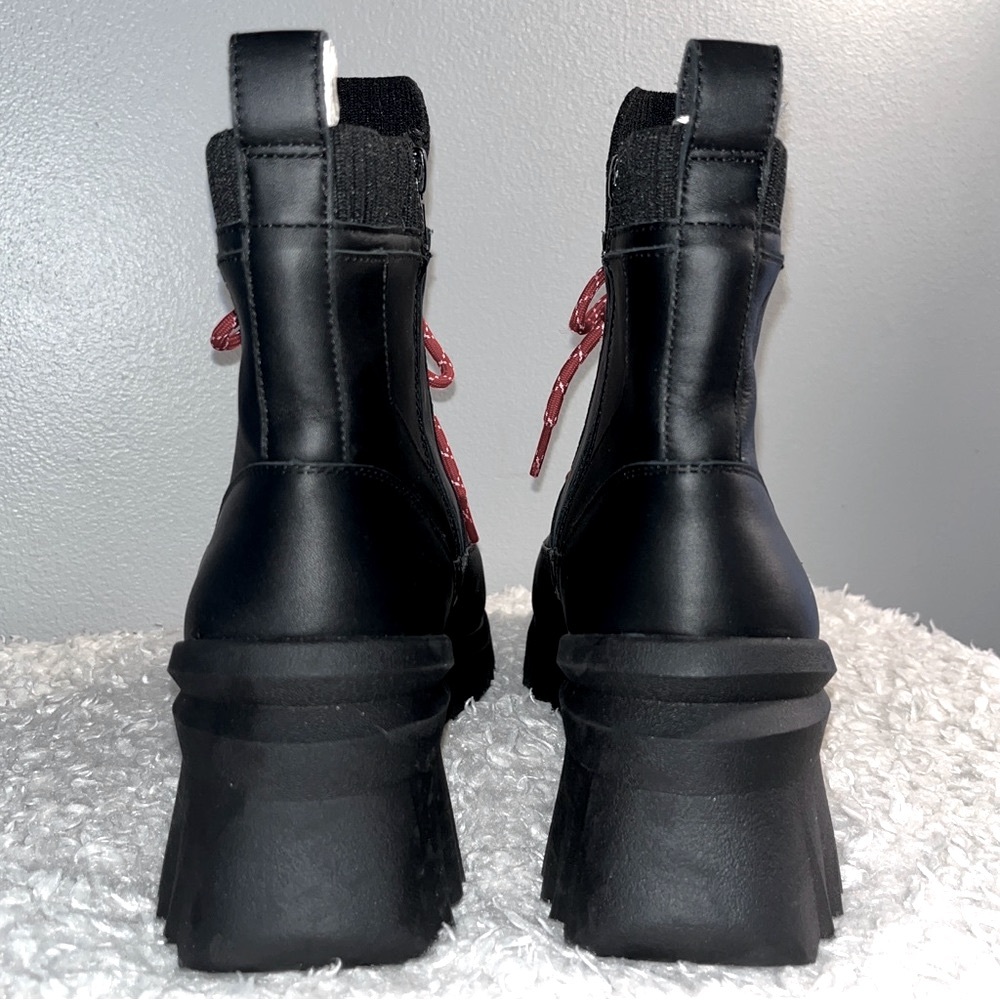 Nurture Rebalance 3M Water Resistant Leather Lug Sole Platform Boots - Picture 8 of 10